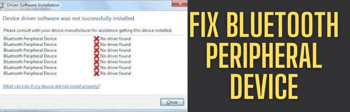 How To Fix Bluetooth Peripheral Device
