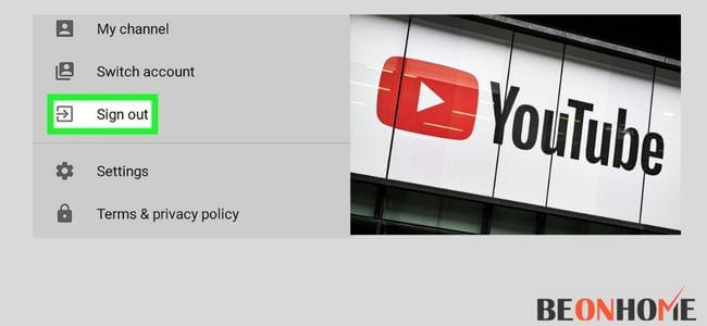 Select sign In option on YouTube
