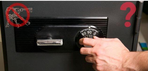 A person resetting a Safe Combination Lock