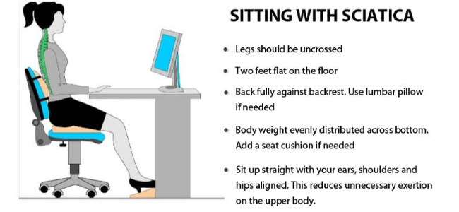 Tips on how to sit while having sciatica