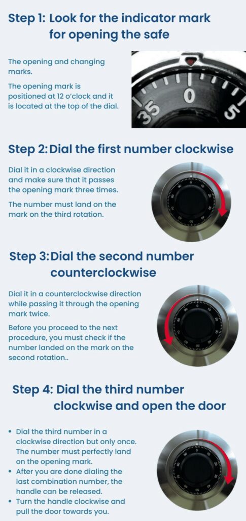 Steps to Open a Safe Combination Lock