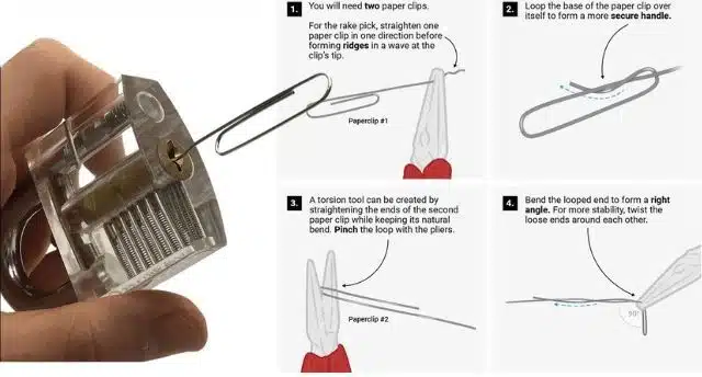 Steps to Open A Lock With A Paperclip