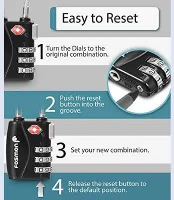 Steps to Reset A Combination Lock 3 Digit TSA007
