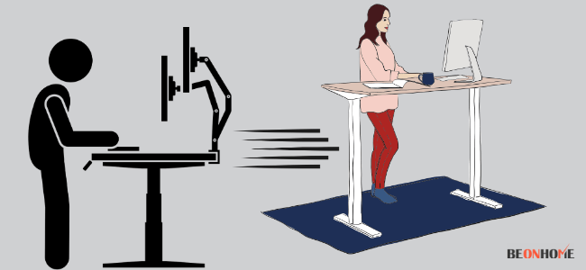 A women on a standing desk