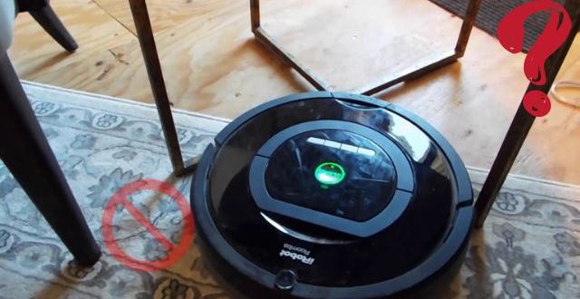 A Robot Vacuum going under the Dining Table
