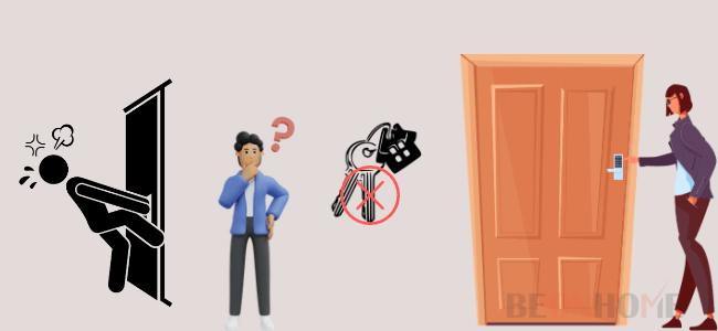 A person is unlocking bedroom door without key