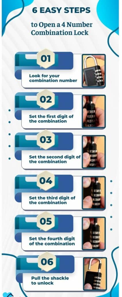 Steps To Unlock A 4 Number Combination Lock