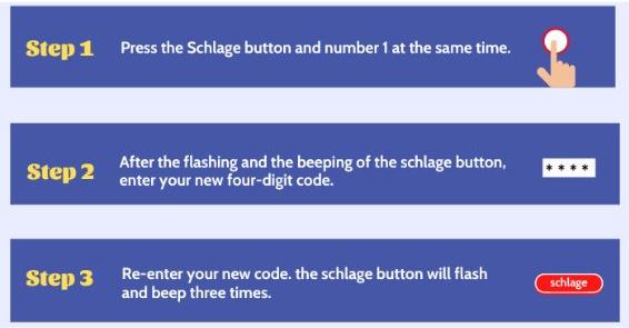 Steps To Program A 4 digit code on a Schlage Deadbolt Lock