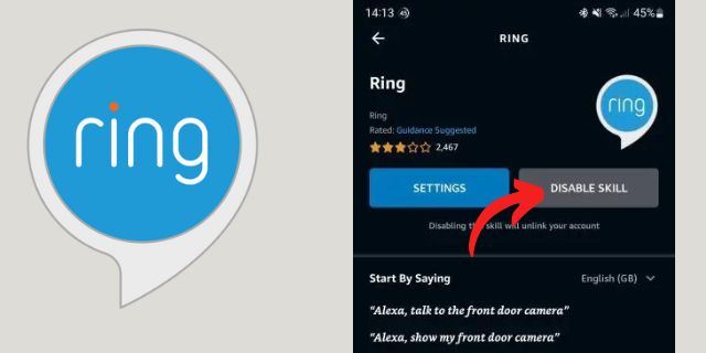 Disabling the Ring Alexa Skill