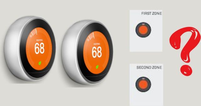 Heating zones of a nest thermostat