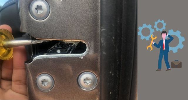 A Car Door Lock, Stuck In Locked Position