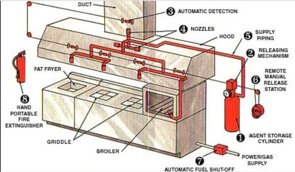 Kitchen fire suppression system