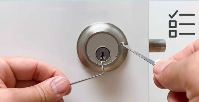 A person unlocking A Deadbolt Lock