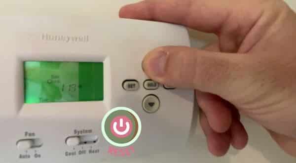 Resetting the thermostat