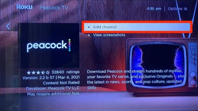 Installing A Peacock TV On Roku
