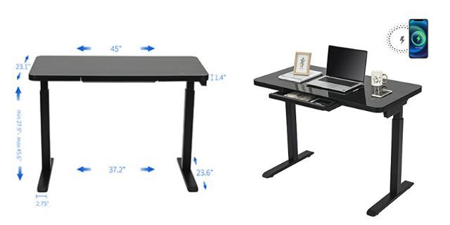 Adjustable Height chart For Desks With Wireless Charges